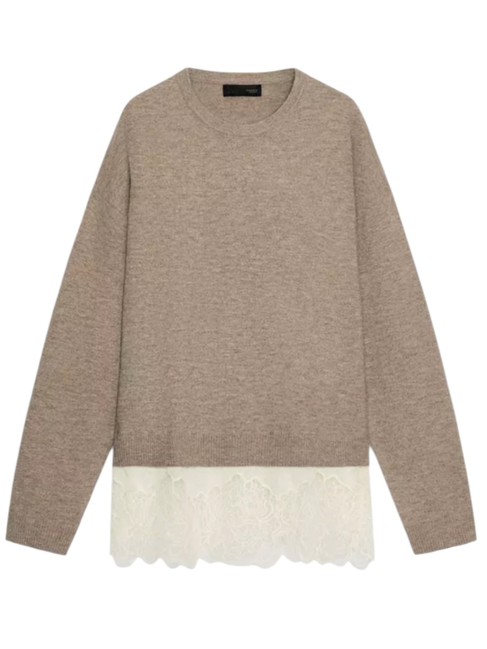 Zara Combination Knit Jumper 2756/153/081 NWT Sand Marl Size Medium Wool Blend